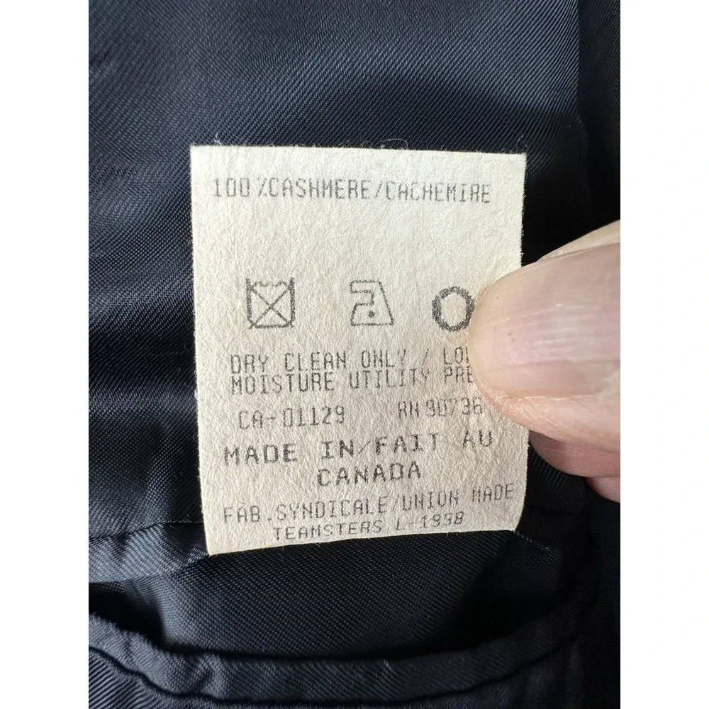 VTG Polo University Ralph Lauren Blazer Jacket 43R Black Cashmere Preppy